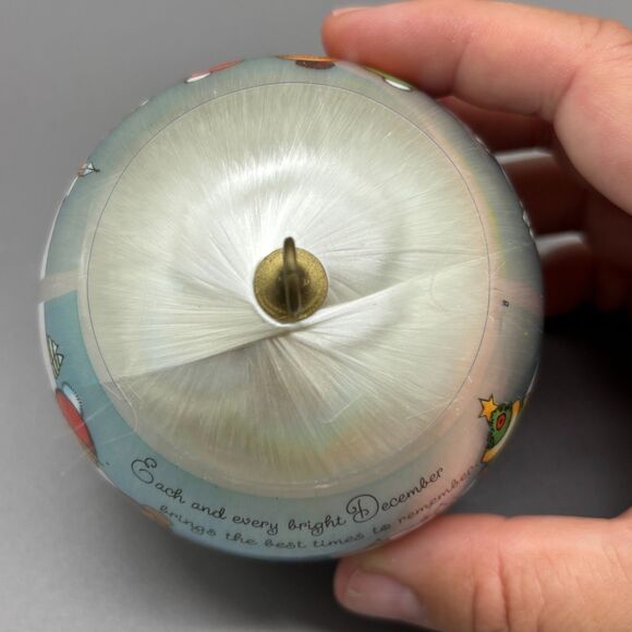 Joan Walsh Anglund Christmas Ornament 1980 Satin Ball Ice Skaters Winter Scene - Picture 8 of 11